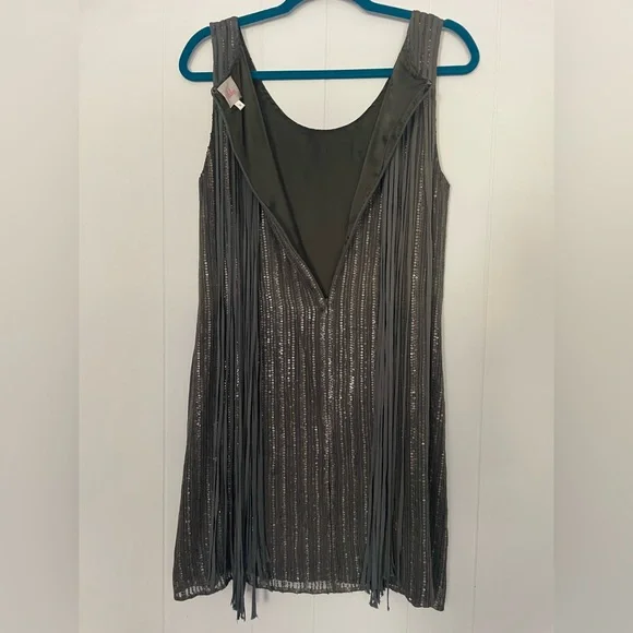 Parker Fringe & Sequin olive dress - Picture 3 of 4